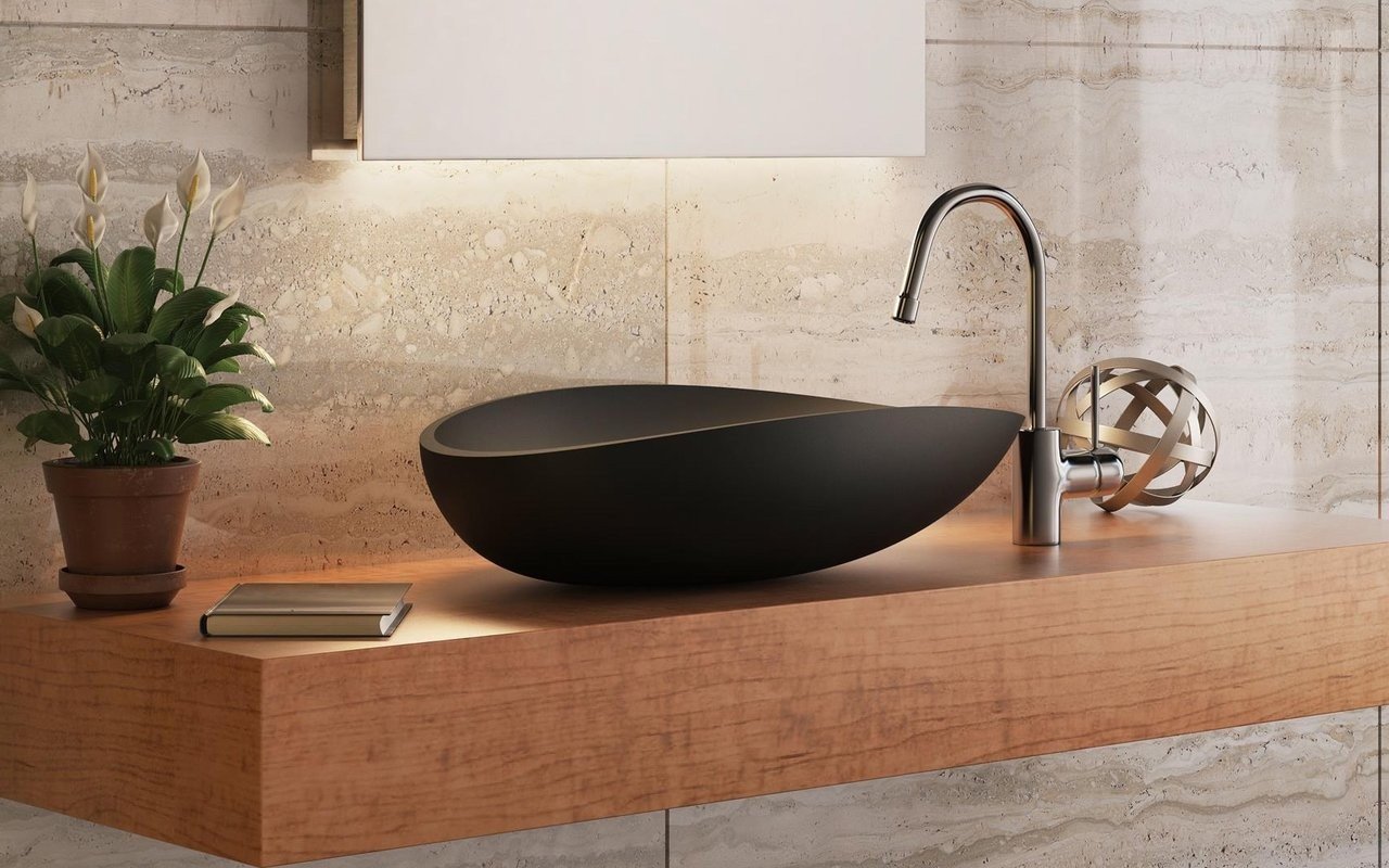 Aquatica Lotus Blck Stone Bathroom Vessel Sink Buy Online