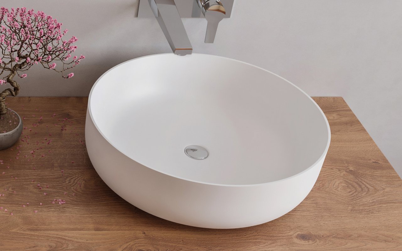 ᐈ 【Aquatica Aurora-Wht Round Stone Bathroom Vessel Sink】 Buy