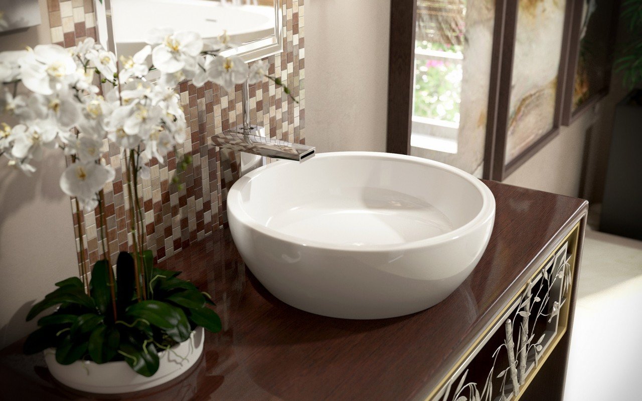 ᐈLuxury 【Aquatica Texture Bowl-Wht Round Ceramic Bathroom Vessel Sink】 Best  Prices — Aquatica