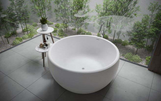 ᐈ 【Aquatica Aura Mini Round Freestanding Solid Surface Bathtub】 Buy Online,  Best Prices